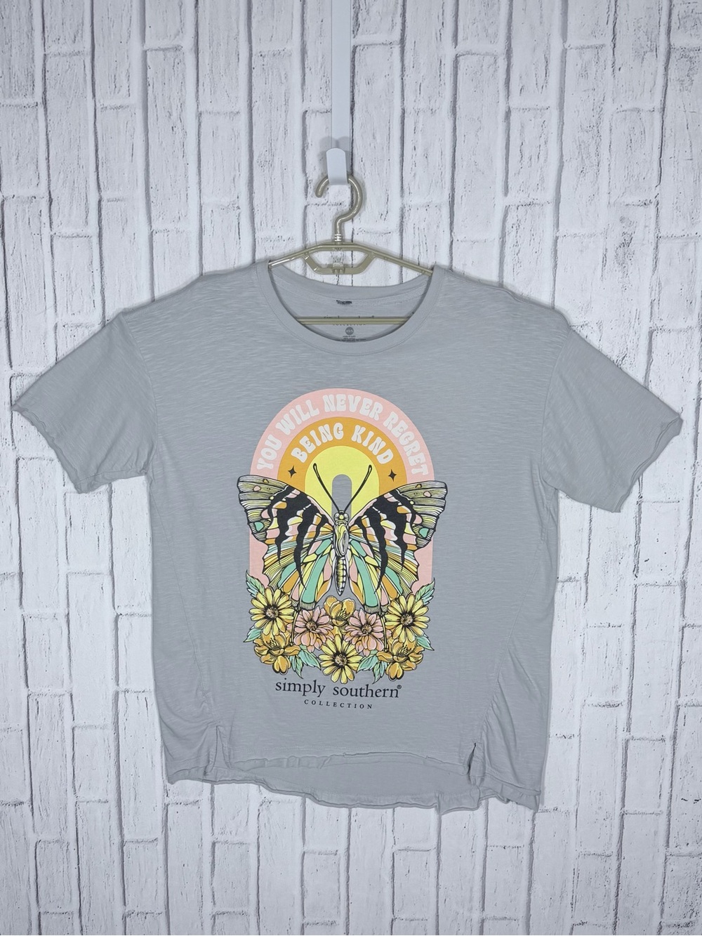 🦋 Simply Southern 100% COTTON Being Kind Butterfly Floral Boxy Tee XS/S